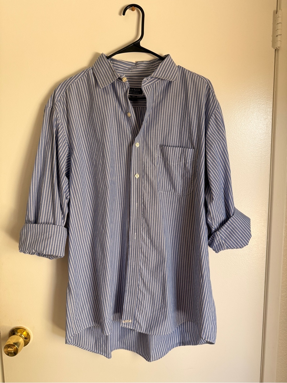 Club Room Blue and White Striped Dress Shirt